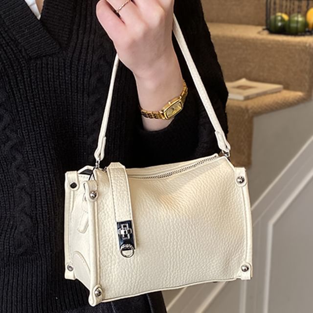 Skyglow-Studded Buckled Crossbody Shoulder Bag