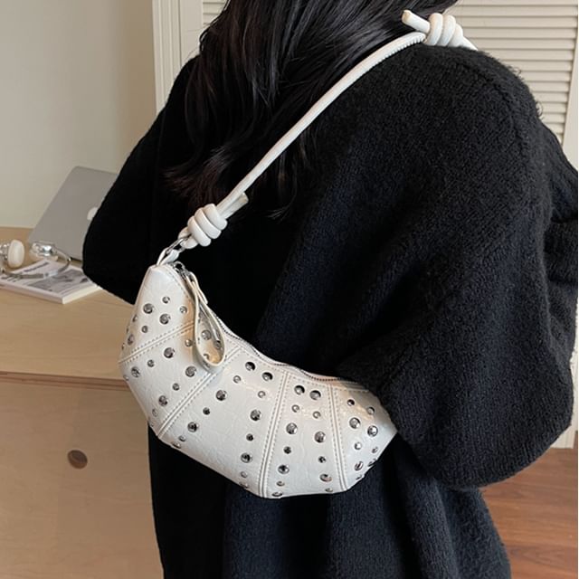 Skyglow-Studded Panel Crossbody Bag