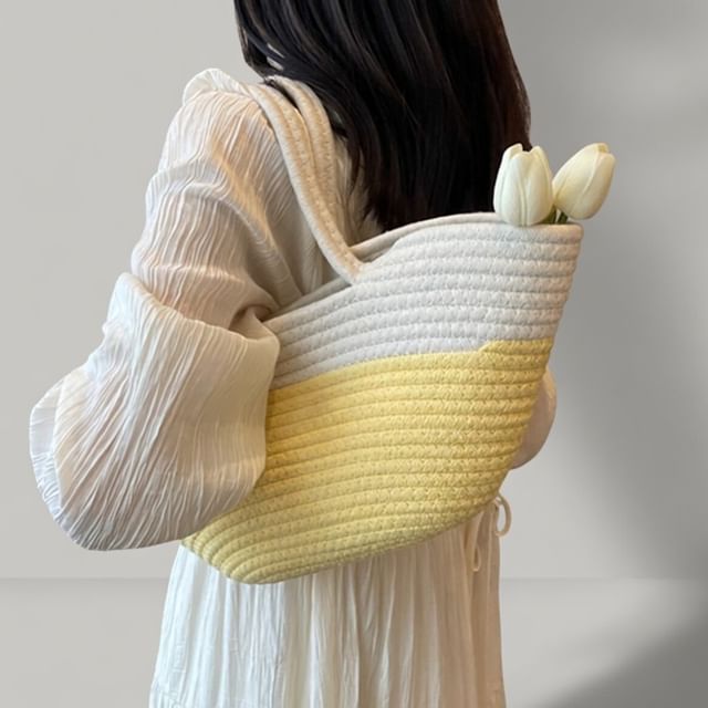 Skyglow-Two Tone Woven Tote Bag
