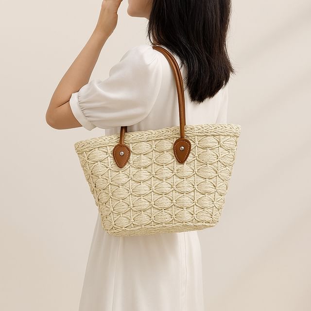 Skyglow-Woven Straw Tote Bag
