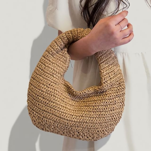 Skyglow-Woven Straw Tote Bag