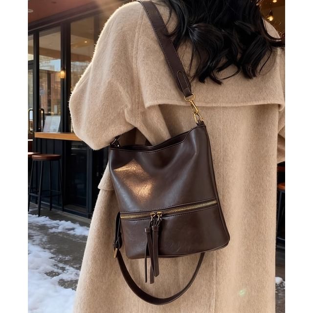 Skyglow-Zip Crossbody Bucket Bag