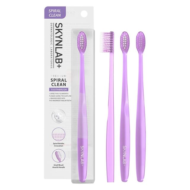 Skynlab-Premium Spiral Clean Toothbrush Purple