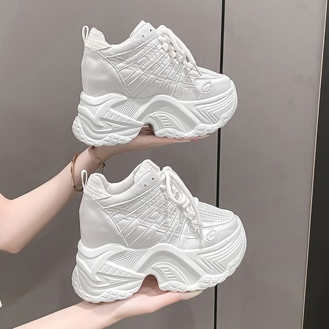 Sleeko-Platform Chunky Heel Sneakers