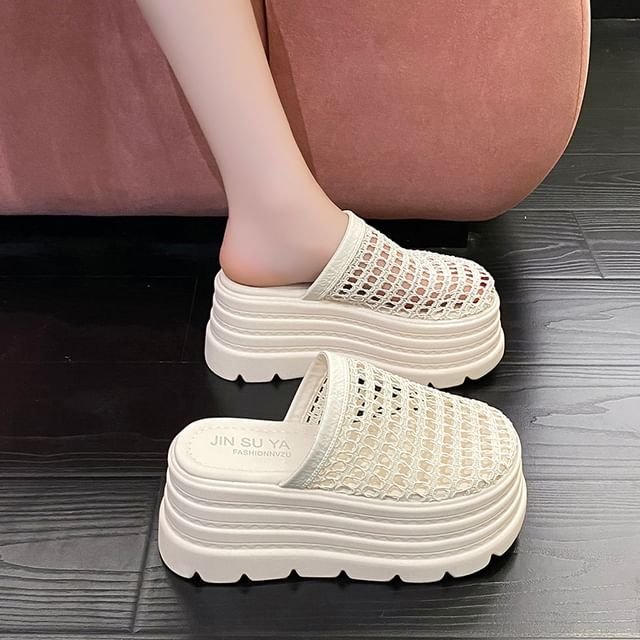 Sleeko-Platform Plain Mules