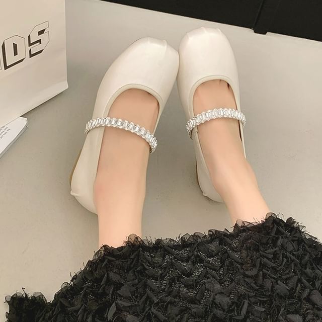 Sleeko-Rhinestone Strap Mary Jane Shoes