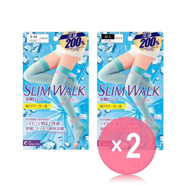 Slim Walk-Cool Compression Open-Toe Stockings For Relax Time 2pcs Bundle Set