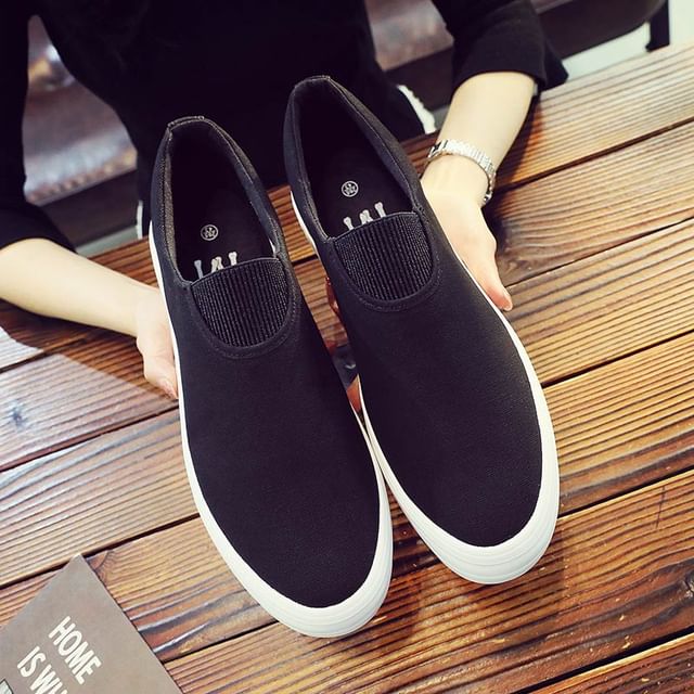 Solejoy-Platform Canvas Slip-Ons