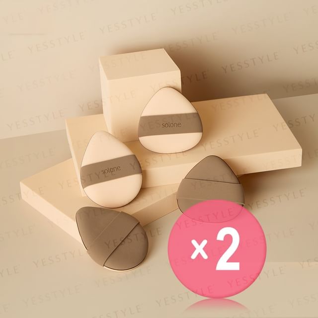 Solone-Double Sided Souffle Makeup Puff 2pcs Bundle Set
