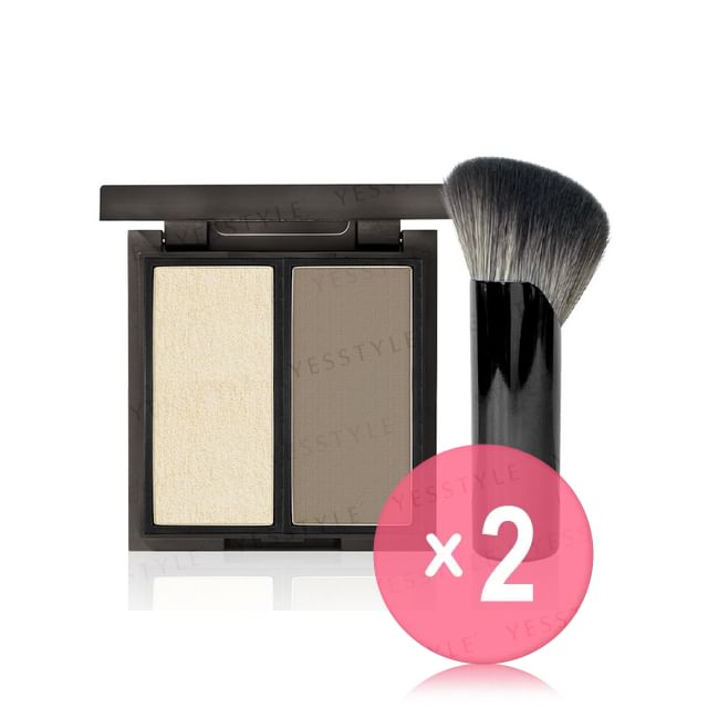 Solone-Exclusive Bronze Glow Palette With Brush 2pcs Bundle Set