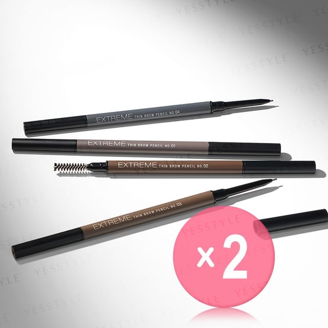 Solone-Extreme Thin Brow Pencil 2pcs Bundle Set