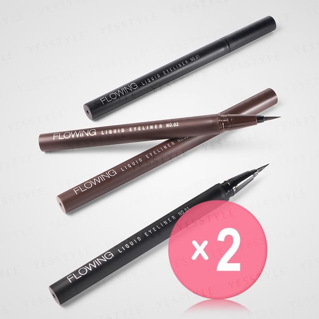 Solone-Flowing Liquid Eyeliner EX 2pcs Bundle Set