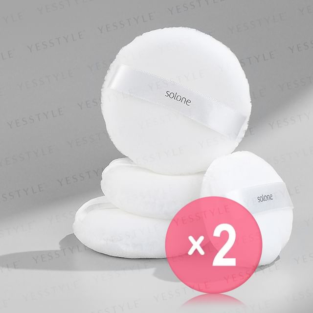 Solone-Soft Velvet Powder Puff 2pcs Bundle Set
