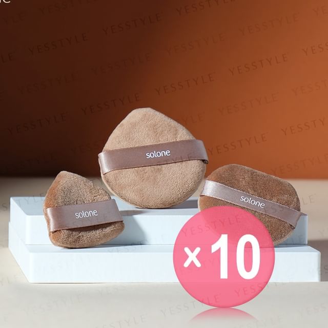 Solone-Superfine Loose Powder Teddy Puff 10pcs Bundle Set
