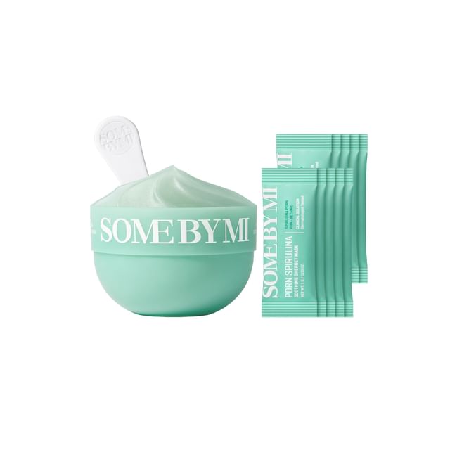 SOME BY MI-PDRN Spirulina Soothing Sherbet Mask Set - Kit Máscara Facial Textura Sorbet Calmante-1 Kit