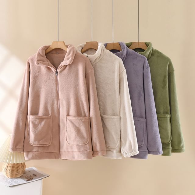 Somnus-Loungewear Fleece Zip Jacket