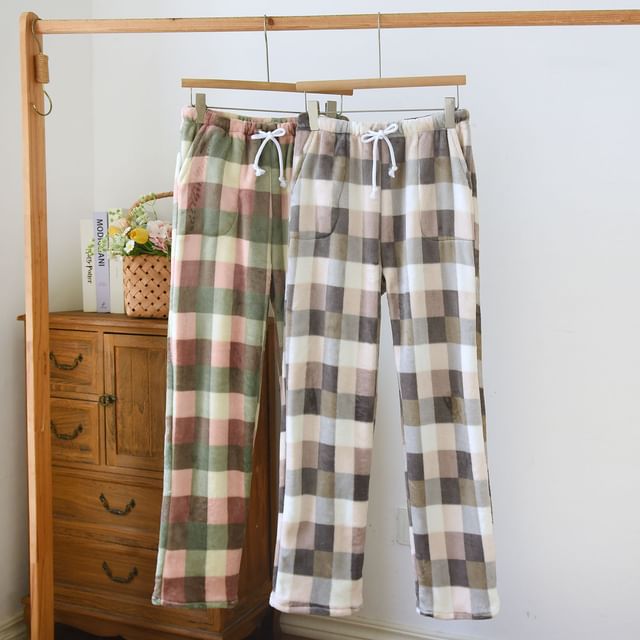 Somnus-Plaid Fleece Pajama Pants