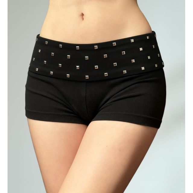 Sosana-Low Waist Studded Hot Pants