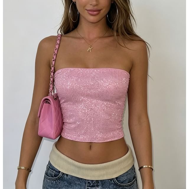 Sosana-Rhinestone Tube Top