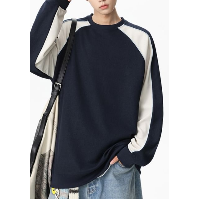 Soulcity-Crew Neck Raglan Sweatshirt