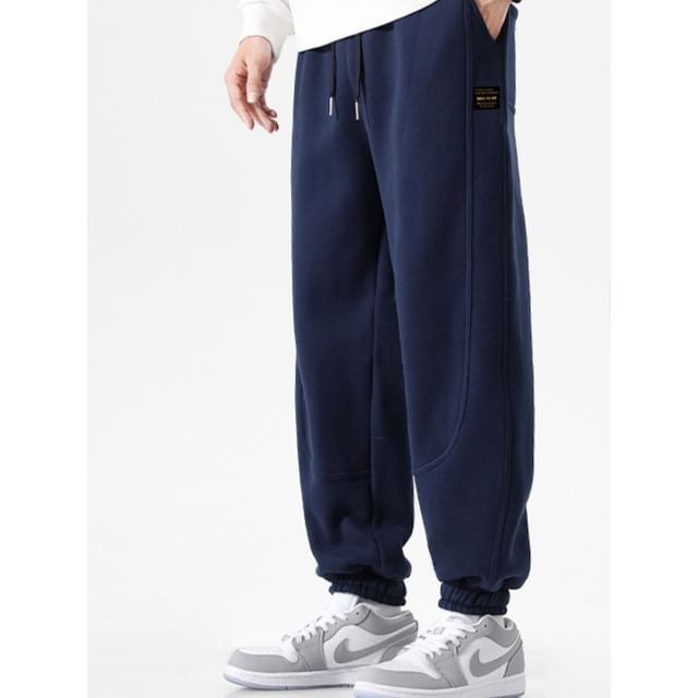 Soulcity-Drawstring Waist Plain Sweatpants