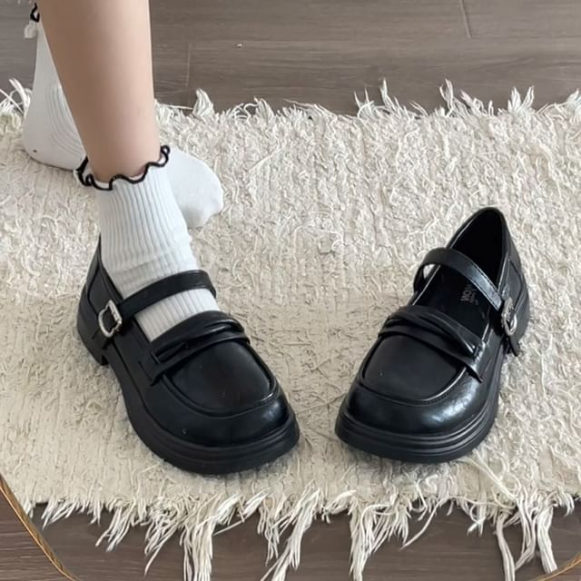 SouthBay Shoes-Platform Mary Jane Shoes