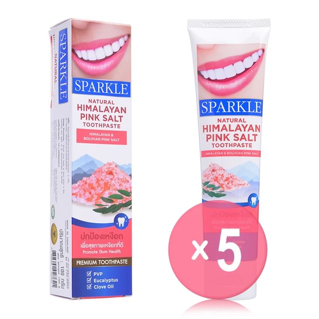 SPARKLE-Natural Himalayan Pink Salt Toothpaste 5pcs Bundle Set