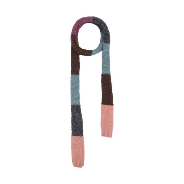 Sparktage - Color Block Knit Narrow Scarf | YesStyle
