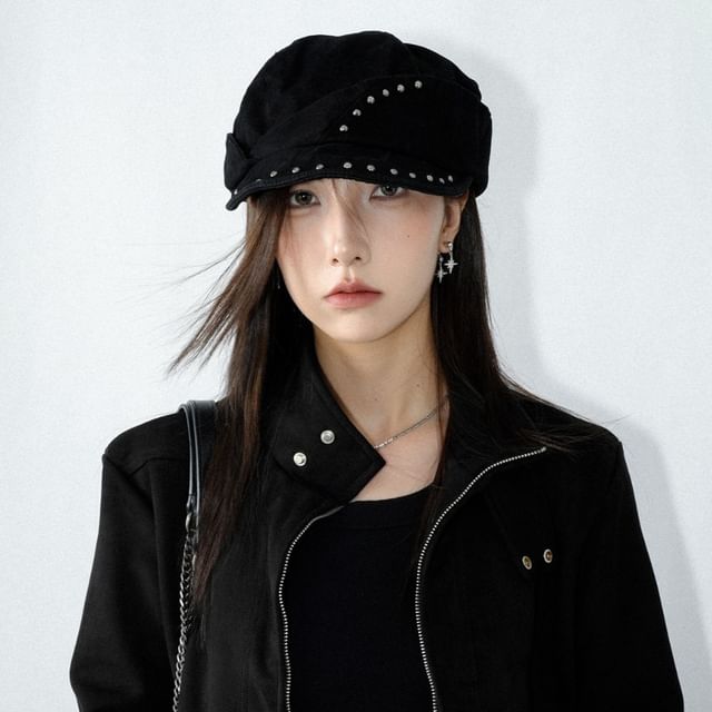 Sparktage-Studded Newsboy Cap