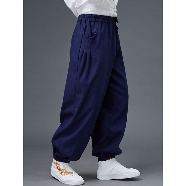 Sparrow Farm-Drawstring Waist Plain Sweatpants