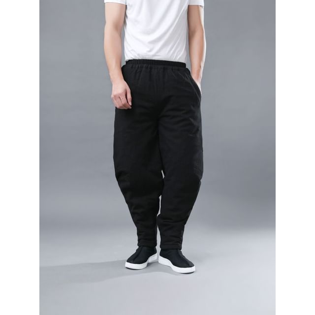 Sparrow Farm-Elastic Waist Plain Harem Pants