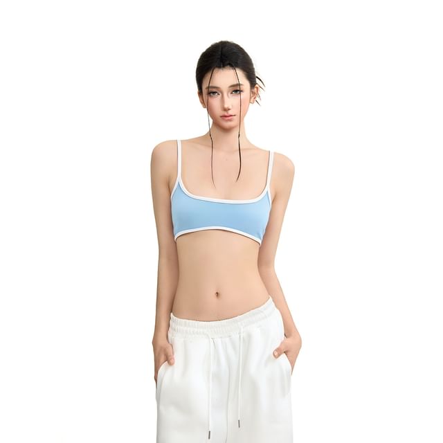 SPUCIKLEI-Contrast Trim Bra Top