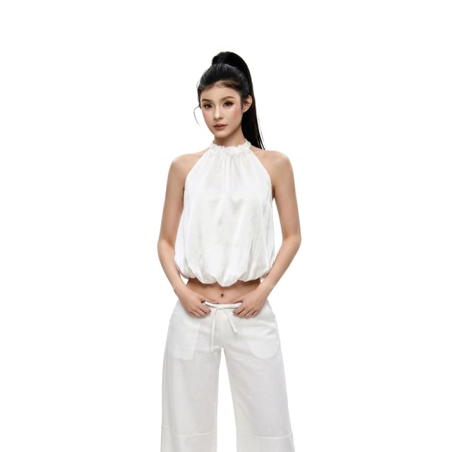 SPUCIKLEI-Halter Plain Balloon Top