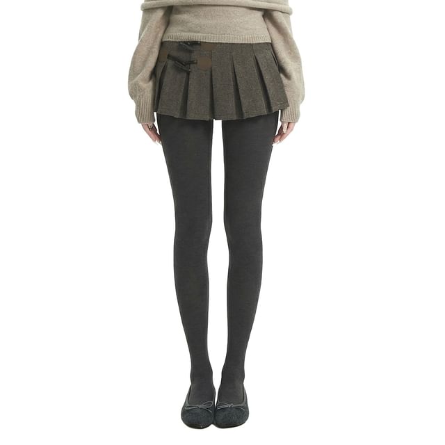 SPUCIKLEI-Mid Rise Plain Mini Pleated Skirt