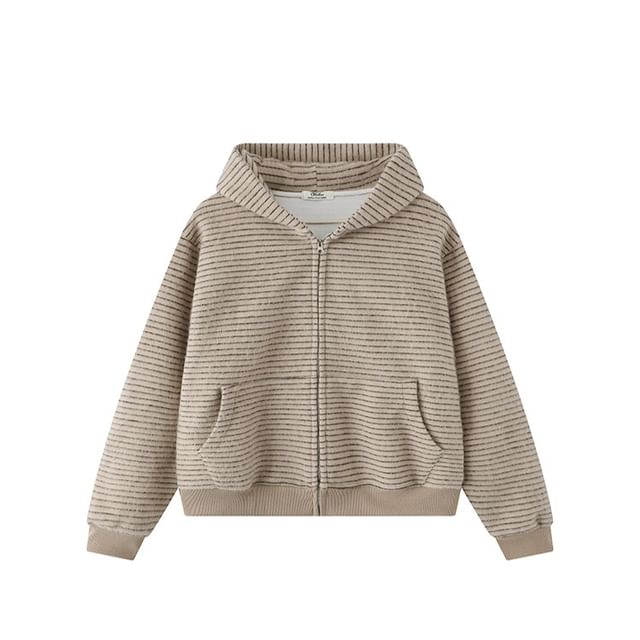 SPUCIKLEI-Striped Zip Hoodie
