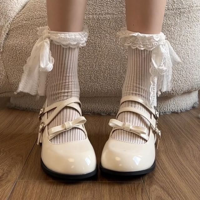 STEPUP-Tripe Strap Mary Jane Shoes