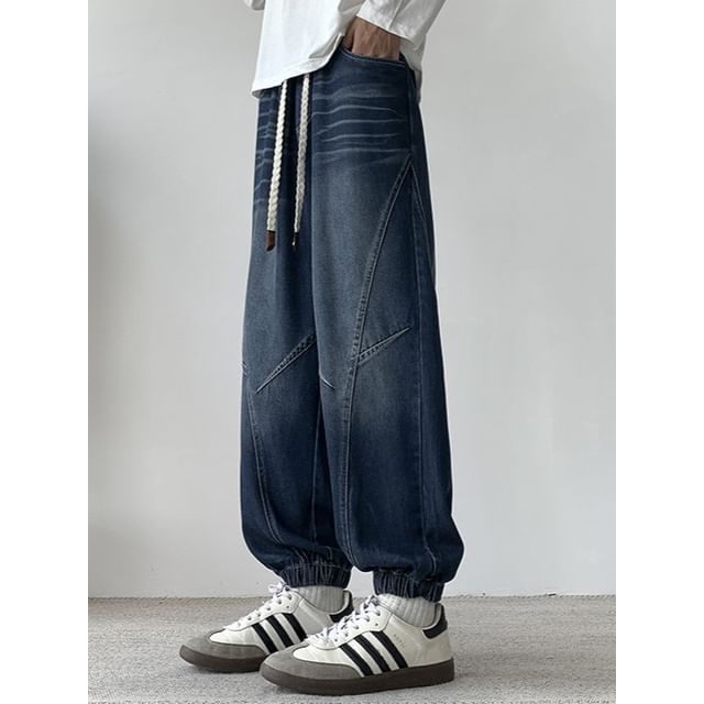 Stone Leo-High Waist Jogger Jeans