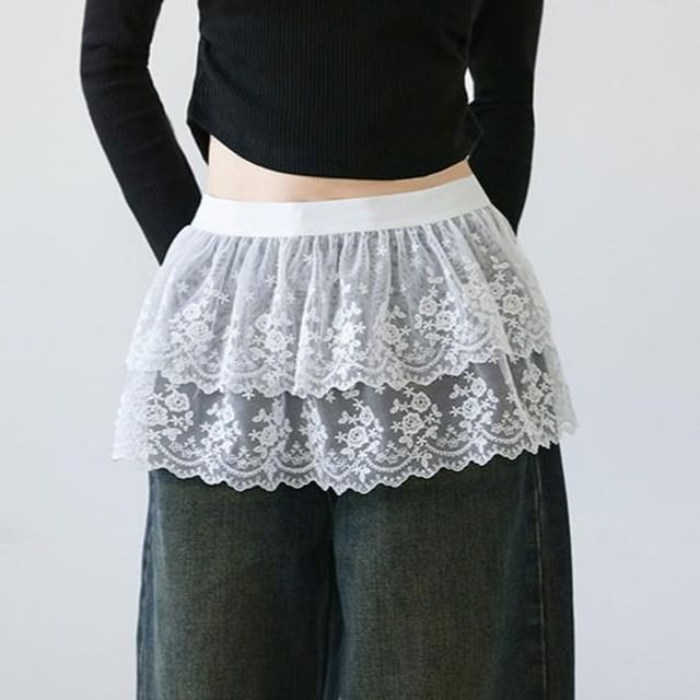 Strawolf-Layered Lace Decorative Hem