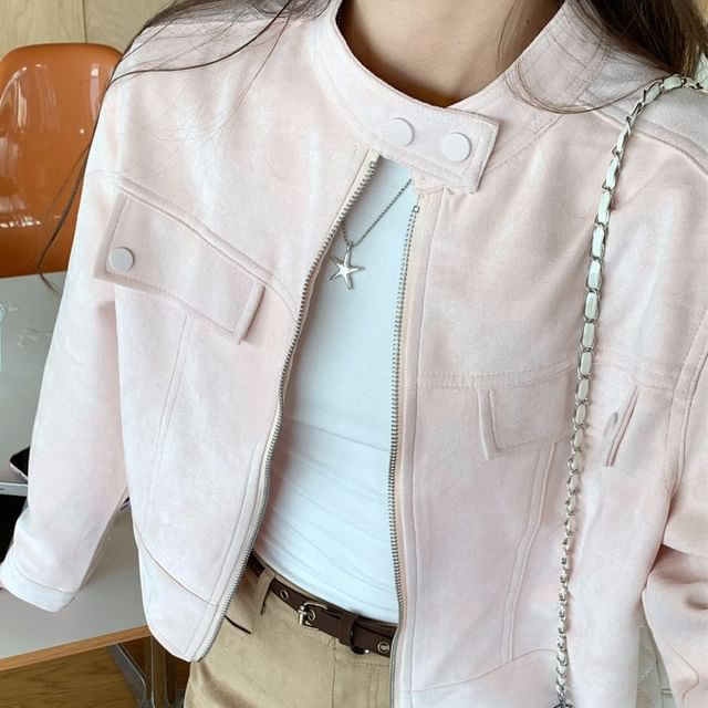 Strawolf-Plain Zip Jacket