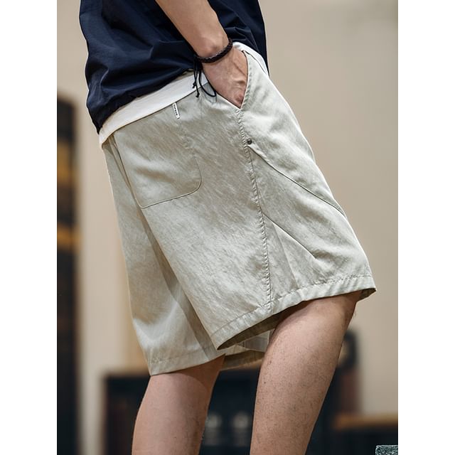 StreetDaily-Mid Rise Plain Shorts