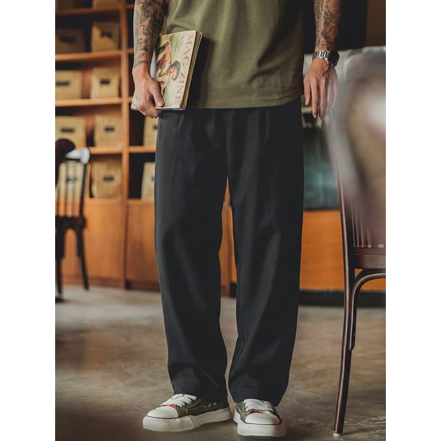 StreetDaily-Plain Linen Cotton Pants