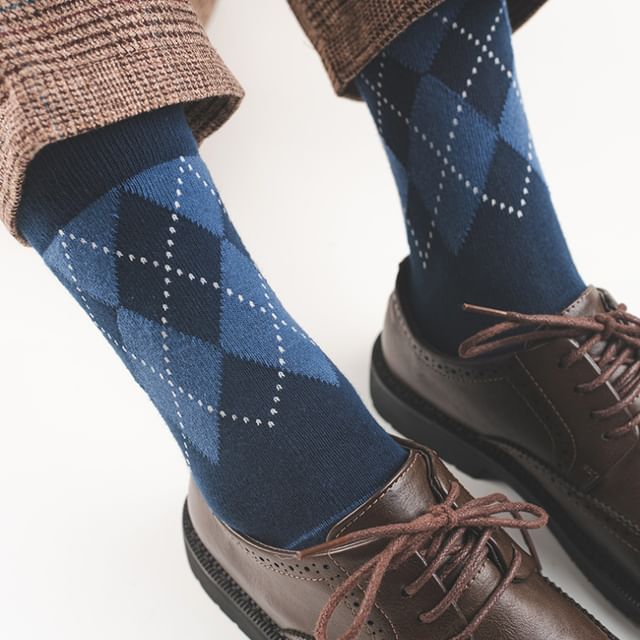 Strideling-Argyle Print Socks