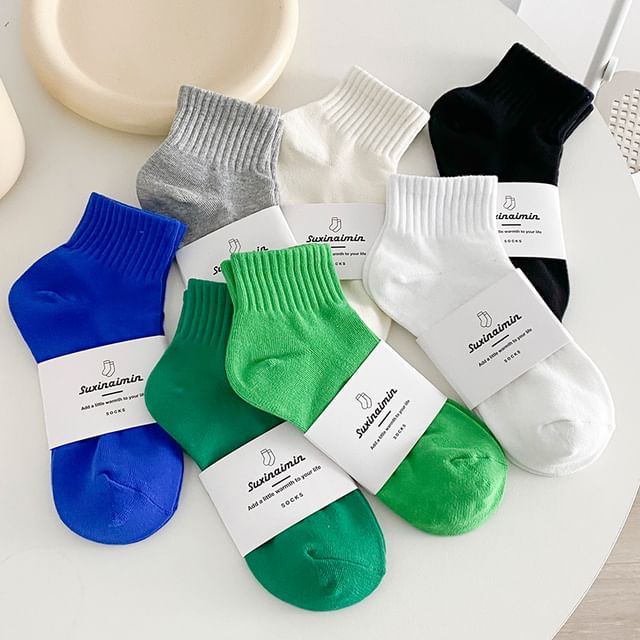 Strideling-Plain Ribbed Socks