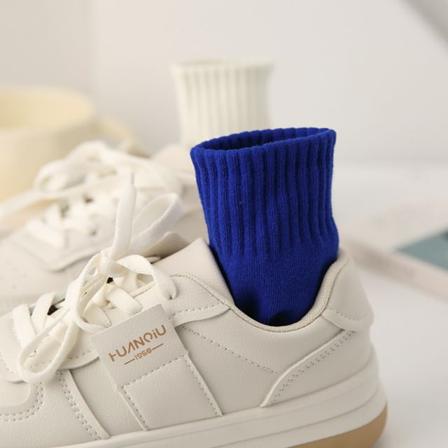 Strideling-Set of 2 Pairs Plain Ribbed Socks