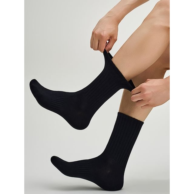 Strideling-Set of 4 Pairs Plain Ribbed Socks
