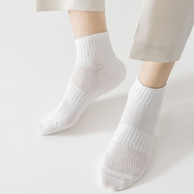 Strideling-Set of 7 Pairs Plain Pointelle Socks