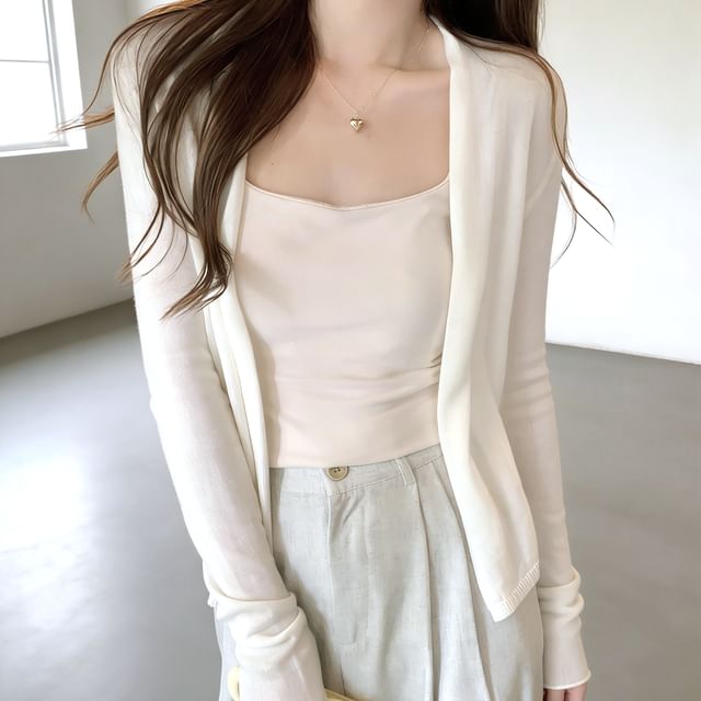Striinkie-Plain Open Front Cardigan