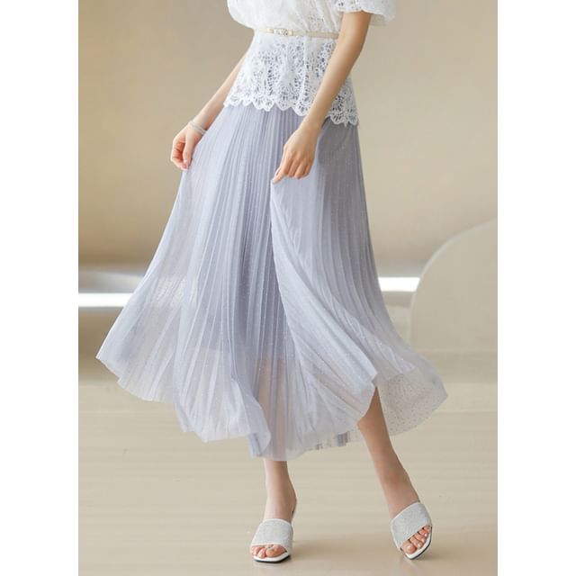 スカート Side ribbon tulle long skirt m me eme M me eme Side ribbon tulle long skirt
