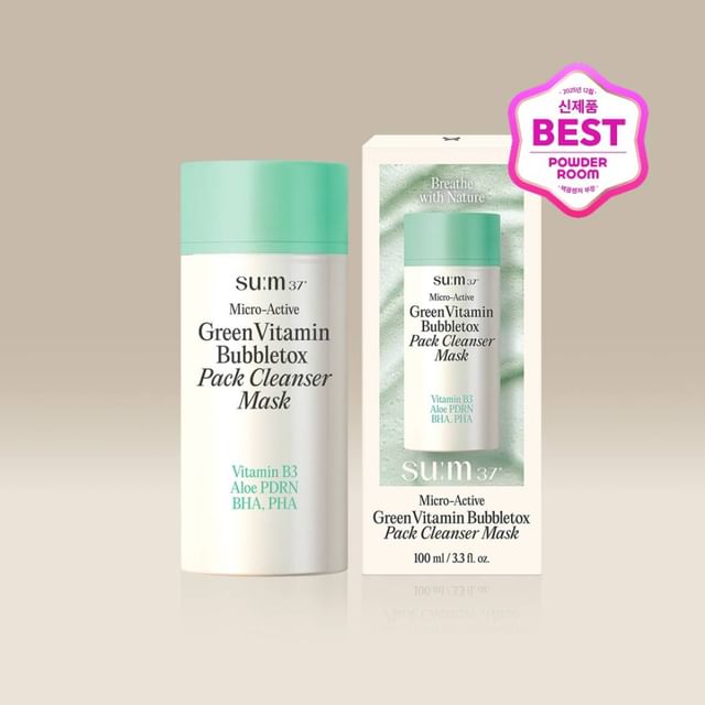 su-m37-Micro-Active Green Vitamin Bubbletox Pack Cleanser Mask-100 Ml