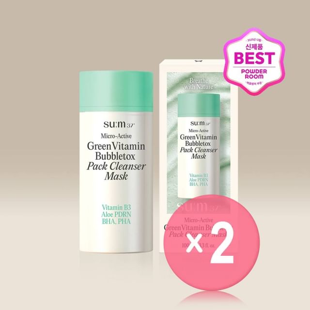 su-m37-Micro-Active Green Vitamin Bubbletox Pack Cleanser Mask 2pcs Bundle Set